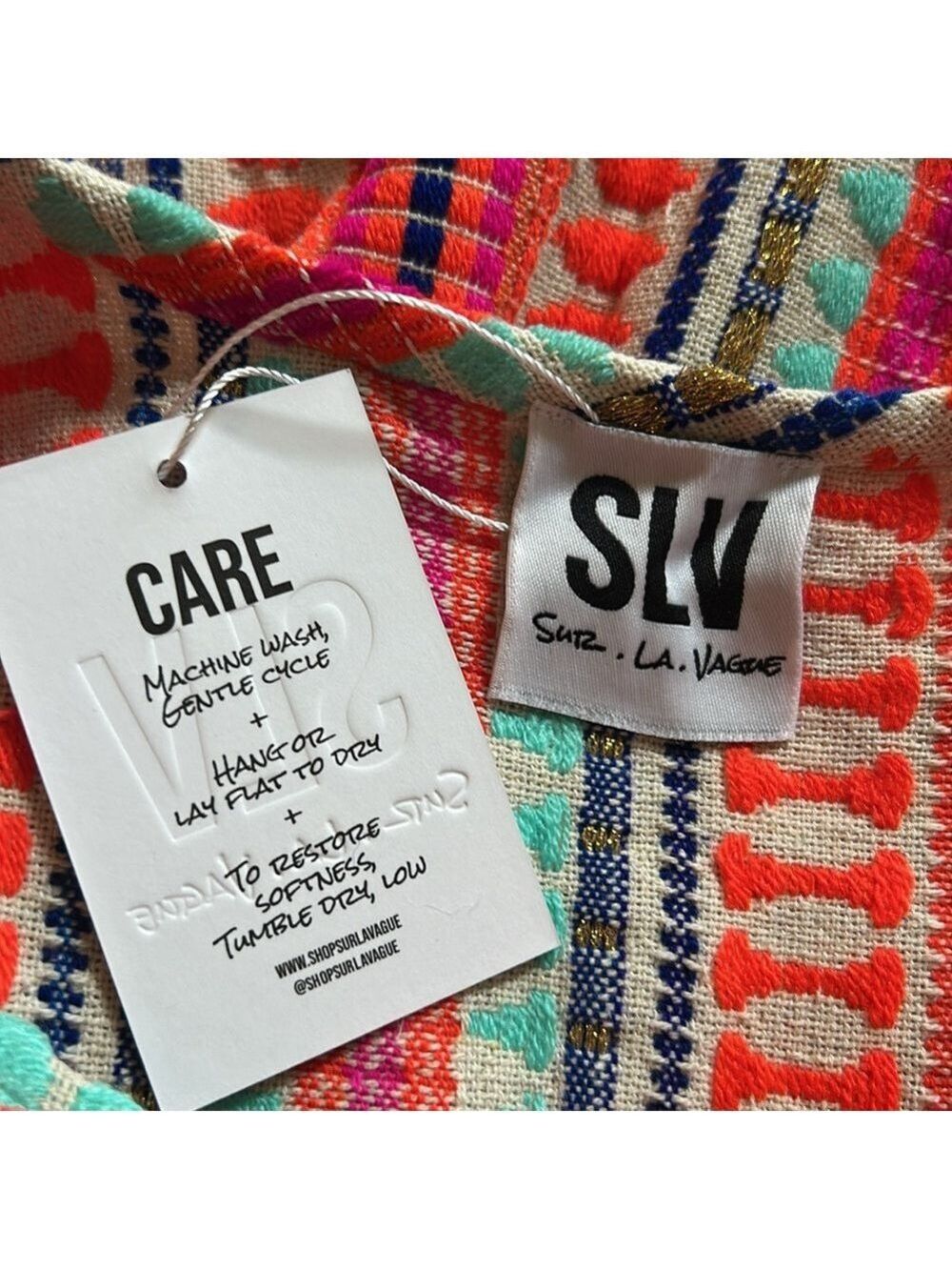 SLV Sur La Vague Tangarine Multi Anywhere Mini Dress One Size NWT - Picture 8 of 9